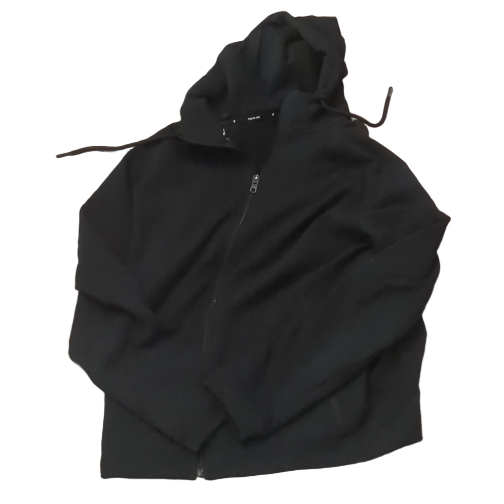 Public rec black zipped hooded sweatshirt jacket size medium